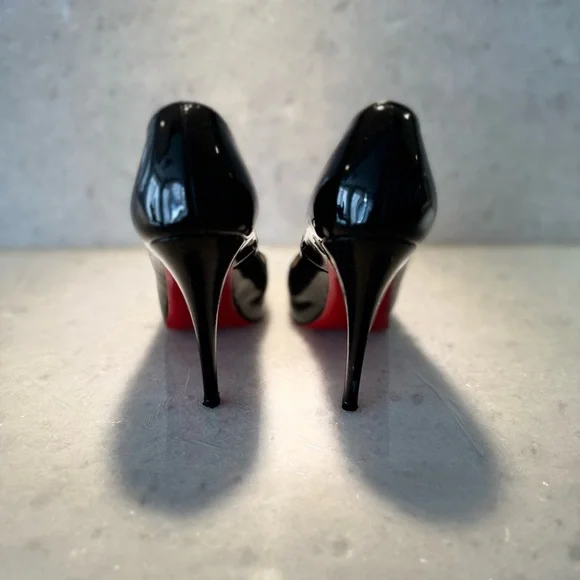 Christian Louboutin Black Heels with Red Soles - Picture 3 of 6